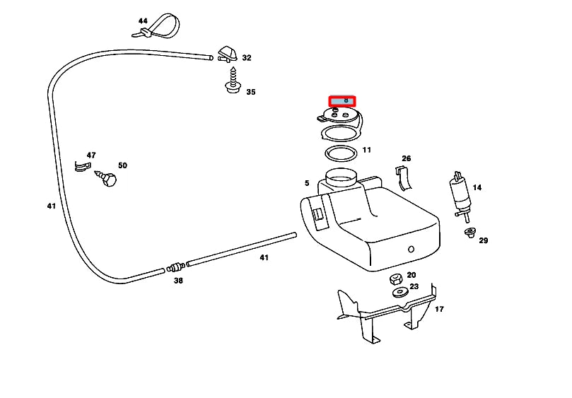 NEW MERCEDES-BENZ COUPE C123 WINDSHIELD TANK CAP TOP COVER A1238690172 ORIGINAL