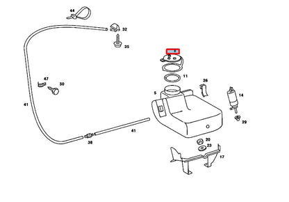 NEW MERCEDES-BENZ COUPE C123 WINDSHIELD TANK CAP TOP COVER A1238690172 ORIGINAL