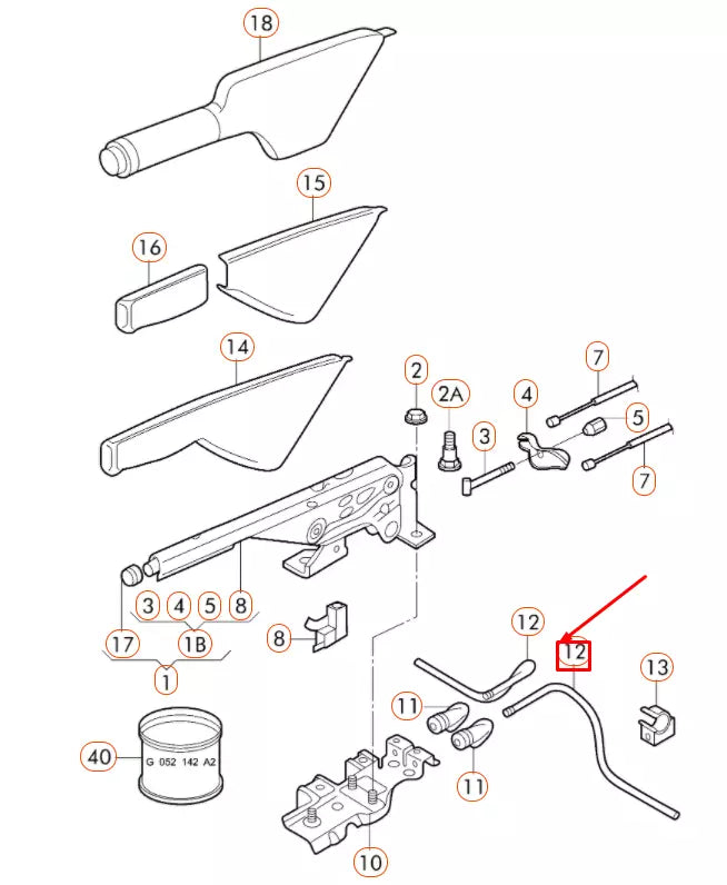 NEW VOLKSWAGEN BEETLE 9C HANDBRAKE CABLE LEFT GUIDE TUBE 1J0711951C