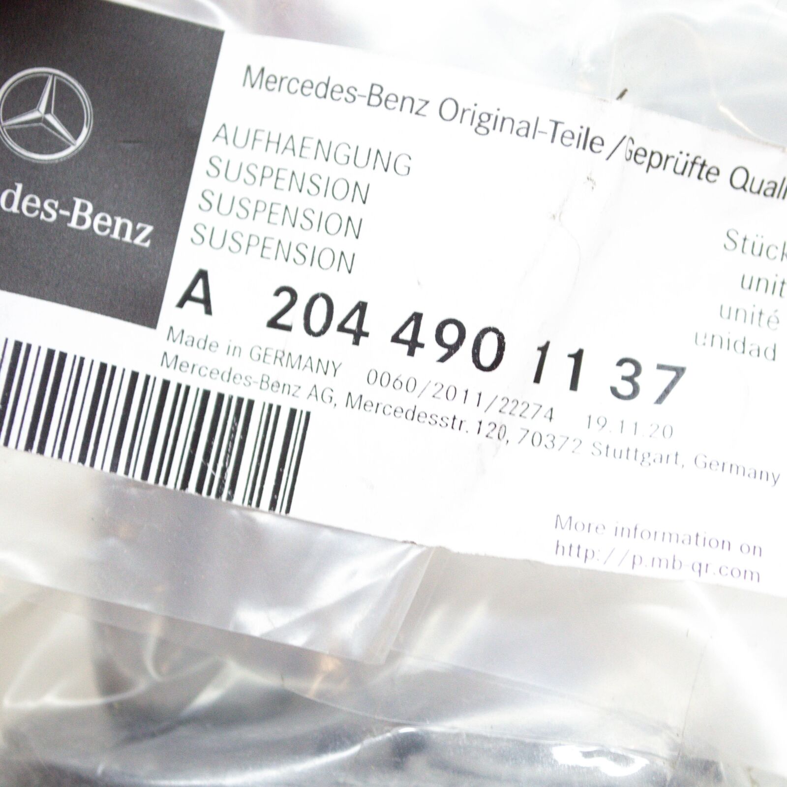 NEW MERCEDES-BENZ C W204 REAR EXHAUST PIPE RIGHT SUSPENSION A2044901137 ORIGINAL