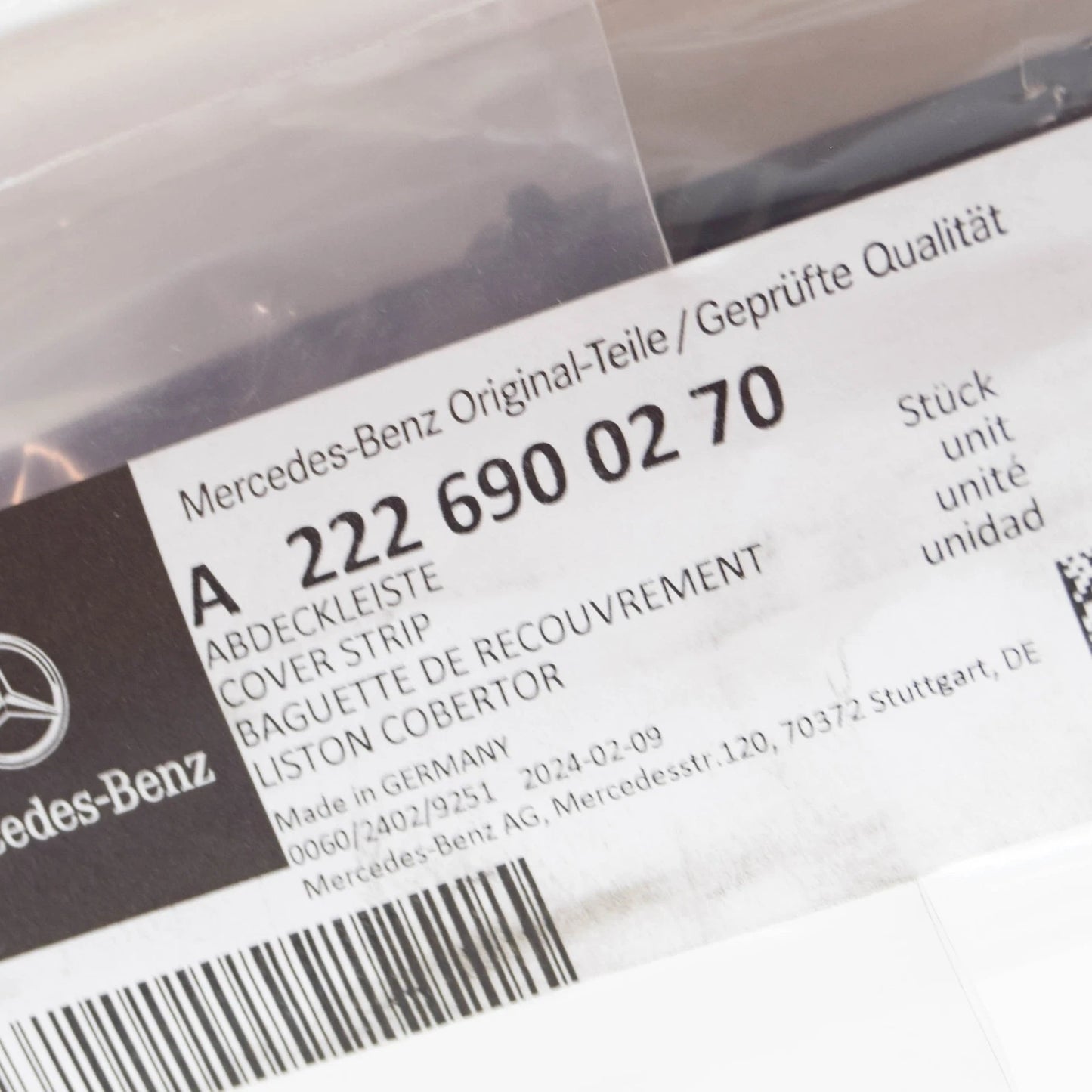 NEW MERCEDES-BENZ S-CLASS W222 FRONT RIGHT DOOR SEAL A2226900270 ORIGINAL