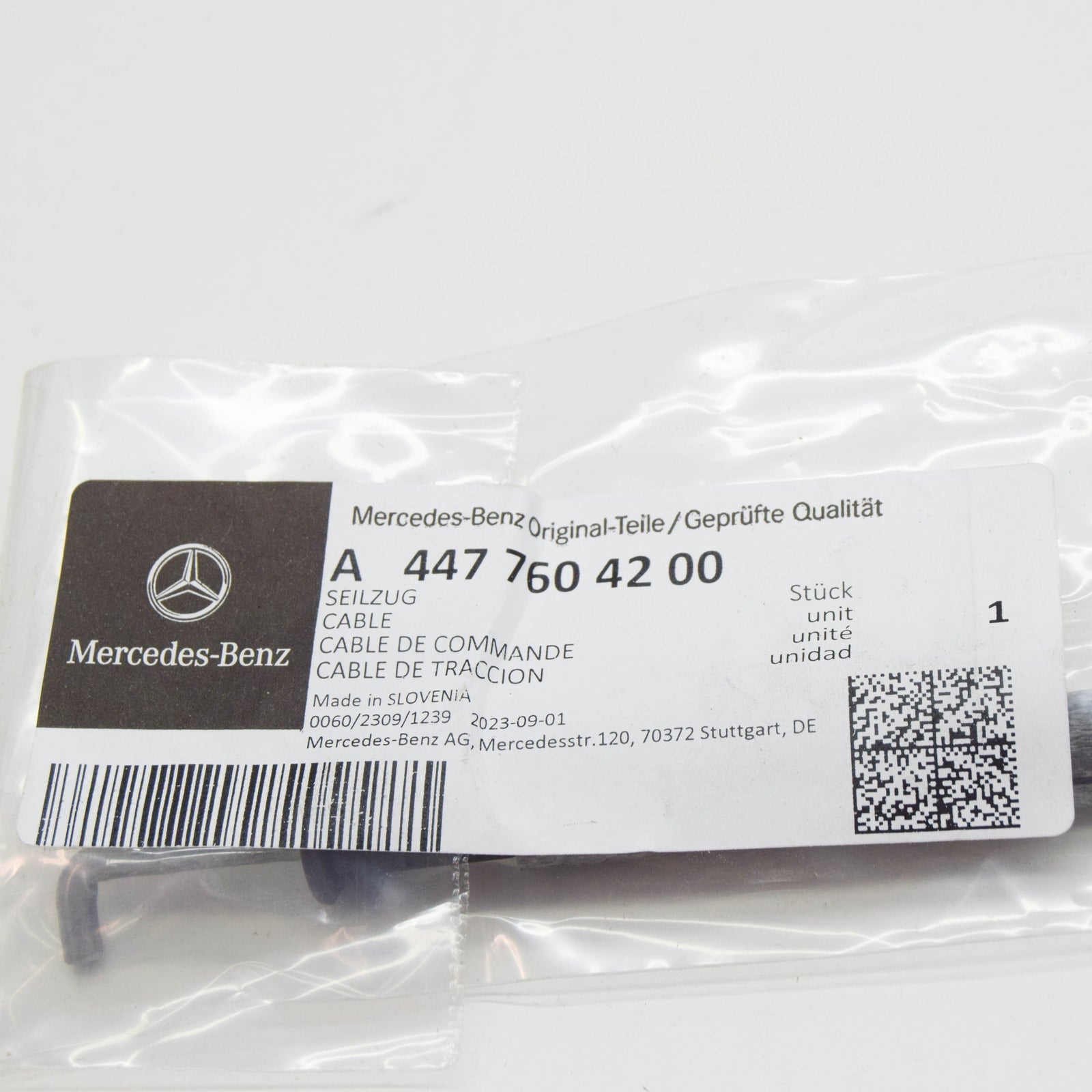 NEW MERCEDES-BENZ VITO W447 REAR END DOOR RIGHT CABLE A4477604200 ORIGINAL