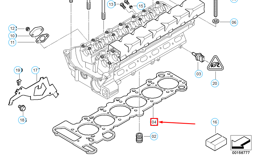 new bmw 3 e46 cylinder head gasket 11127506983 7506983 original