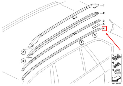 NEW BMW X5 E70 LEFT ROOF STRIP TRIM 7230373 51137230373 ORIGINAL