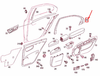 NEW MB S W221 REAR LEFT DOOR WINDOW FRAME TRIM A22173509719051 ORIGINAL