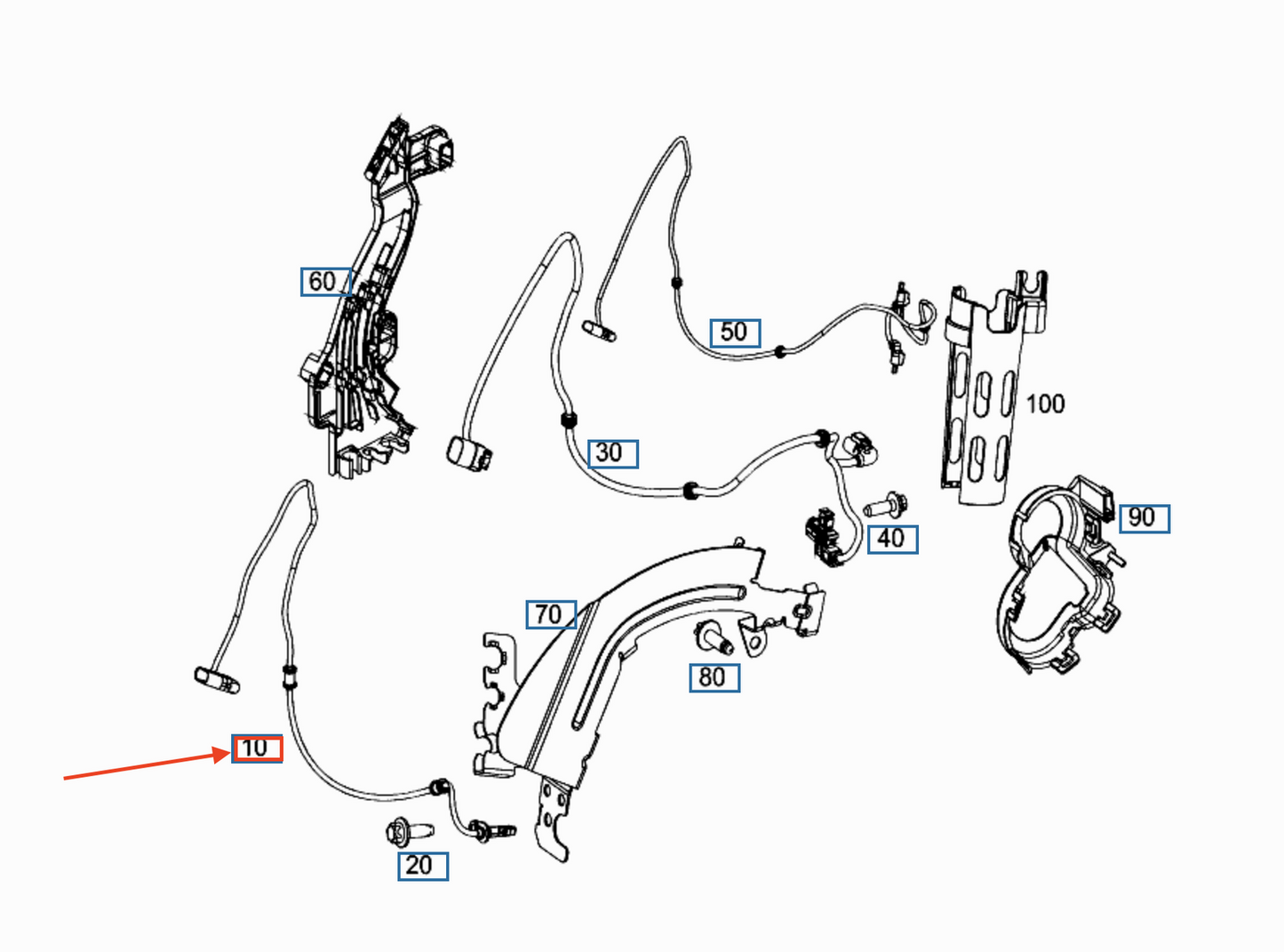 NEW MERCEDES-BENZ C W205 REAR ABS WHEEL SPEED SENSOR A2059058503 ORIGINAL
