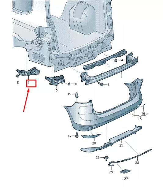 NEW VW TOURAN 5T REAR RIGHT BUMPER GUIDE PROFILE 5TA807394