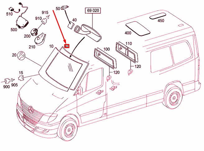 NEW MERCEDES-BENZ SPRINTER 906 FRONT WINDSHIELD SEAL A9066710020