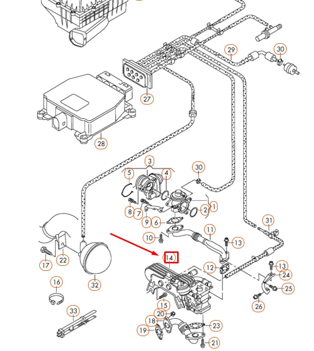 NEW AUDI A3 8P EGR WITH CONTROL FLAP COOLER 038131512H ORIGINAL
