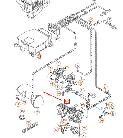 NEW AUDI A3 8P EGR WITH CONTROL FLAP COOLER 038131512H ORIGINAL
