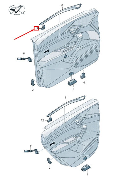 NEW AUDI E-TRON GEN LEFT DOOR LED MODULE 4KE947355A