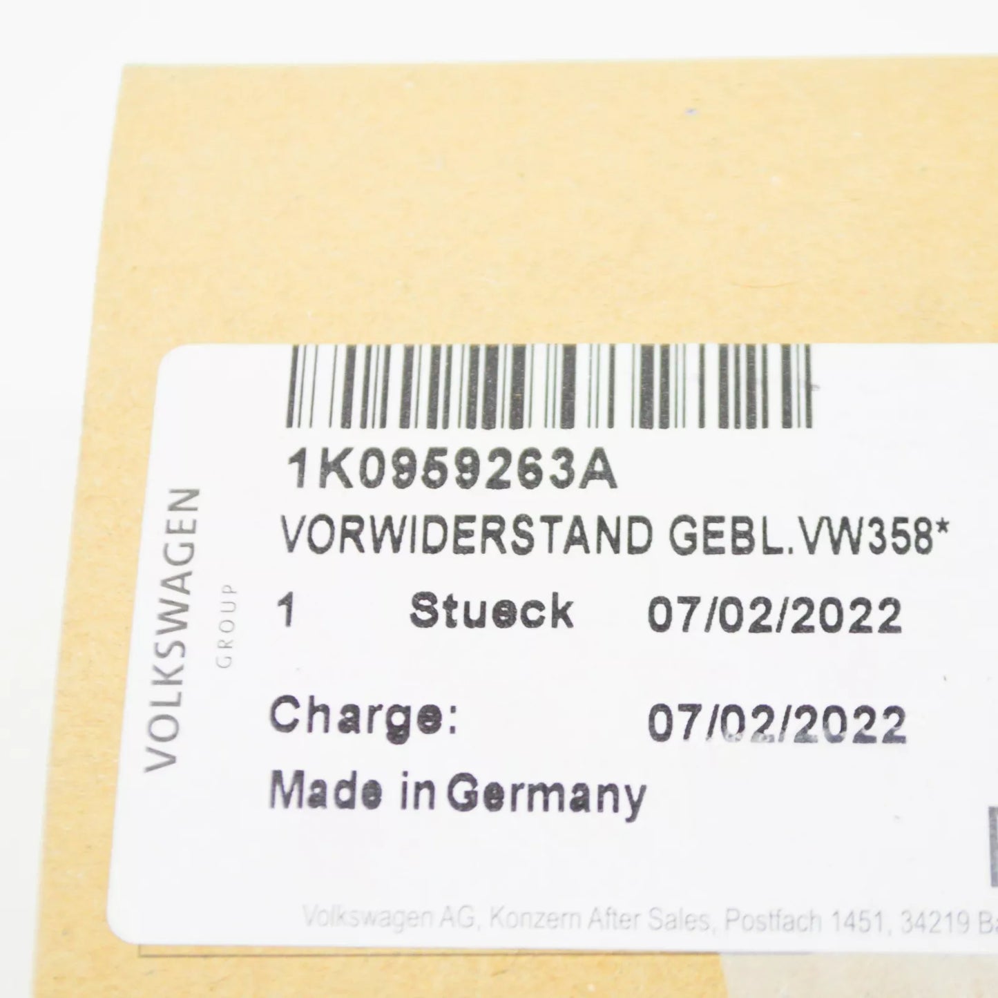 NEW AUDI A3 8P A/C HEATER BLOWER MOTOR SPEED CONTROL RESISTOR 1K0959263A