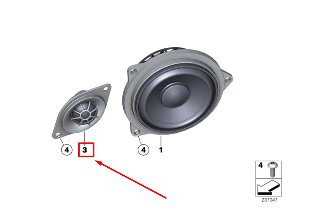 NEW BMW 5 F10 FRONT DOOR TWEETER SPEAKER 65139184795 9184795 ORIGINAL