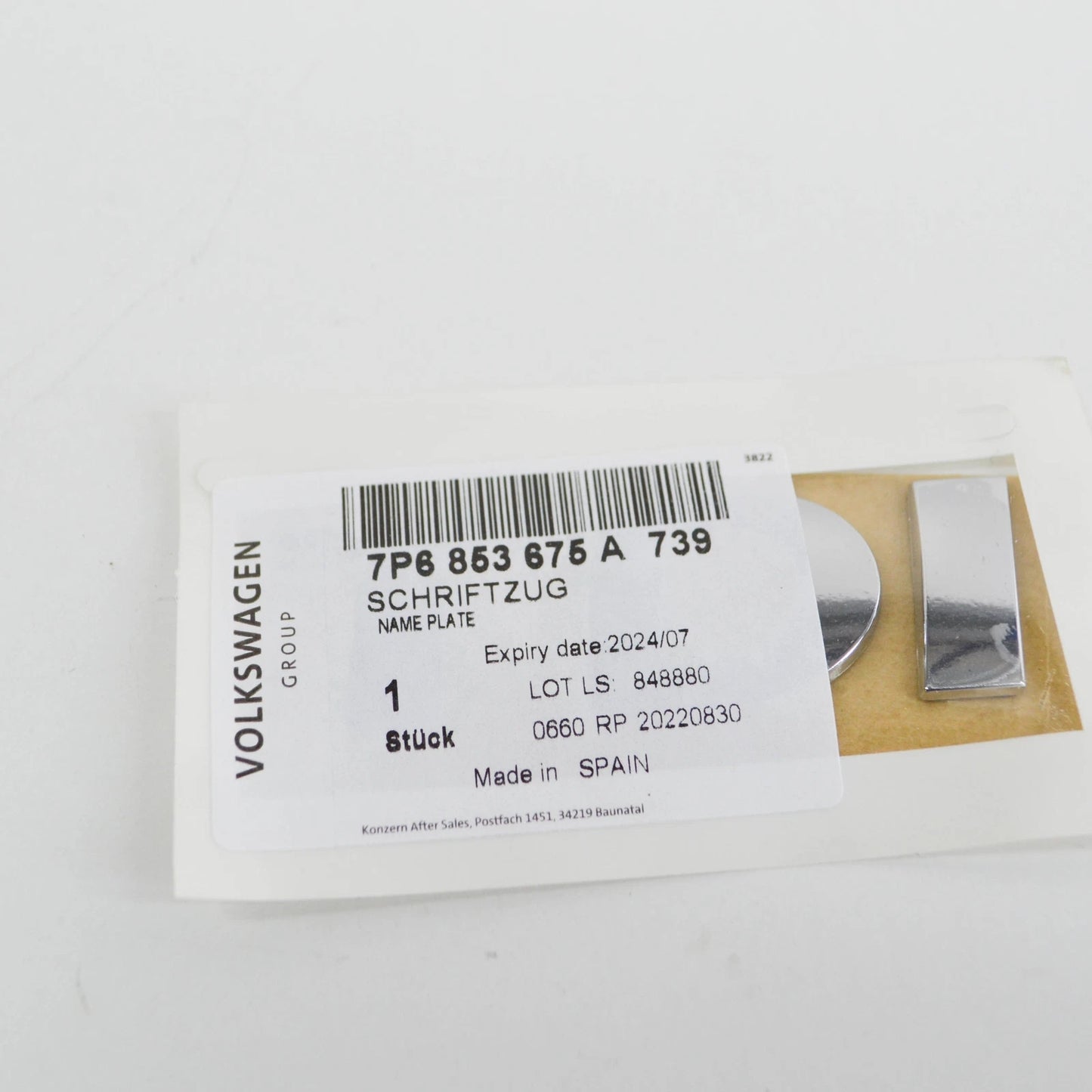 NEW VW TOUAREG 7P REAR TDI CHROME EMBLEM BADGE 7P6853675A739 ORIGINAL