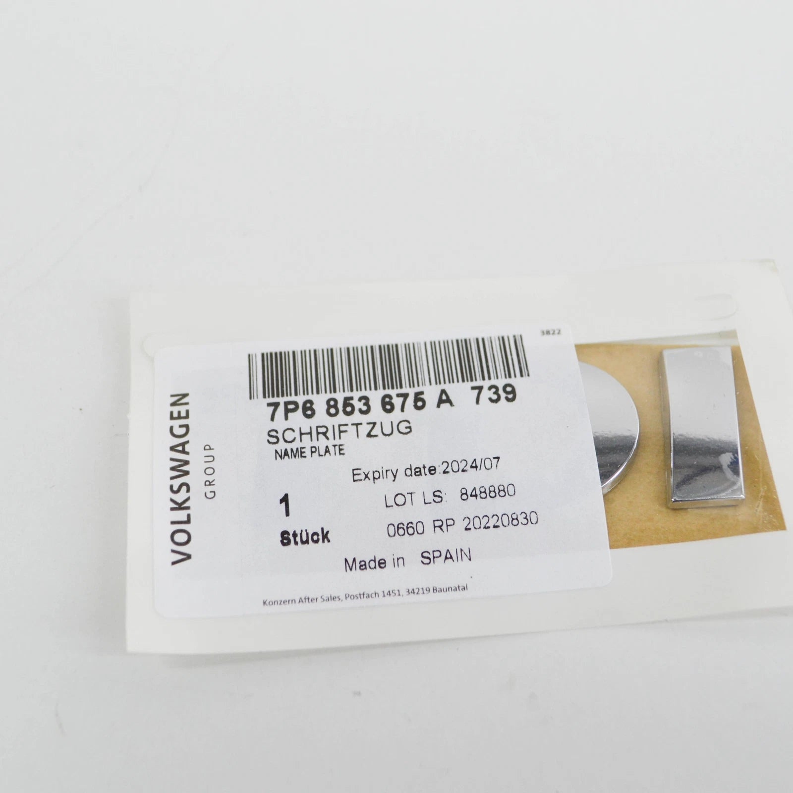 NEW VW TOUAREG 7P REAR TDI CHROME EMBLEM BADGE 7P6853675A739 ORIGINAL