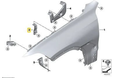 NEW BMW X5 G05 FRONT RIGHT FENDER HOLDER BRACKET 41007492368 ORIGINAL