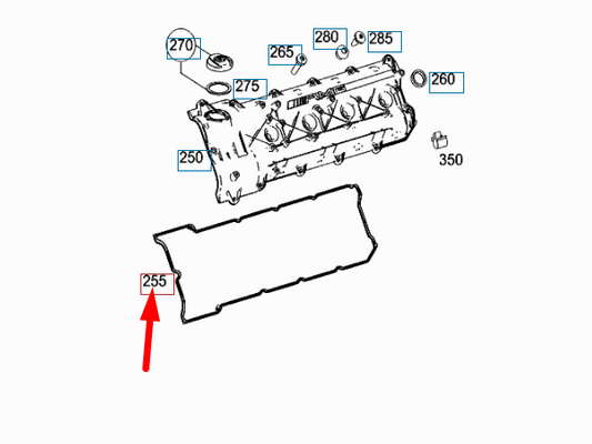 new mercedes-benz ml w164 left engine valve cover gasket a1560162521 original