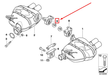 NEW BMW Z4 E85 RIGHT EXHAUST SYSTEM RUBBER MOUNTING 18207836638 7836638 ORIGINAL