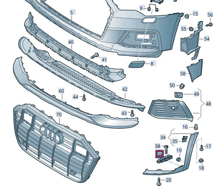 NEW AUDI A6 C8 RIGHT SECURING PLATE 4K0807624 ORIGINAL