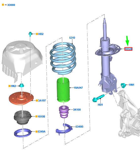 new ford galaxy mk3 front left shock absorber 1877545 original