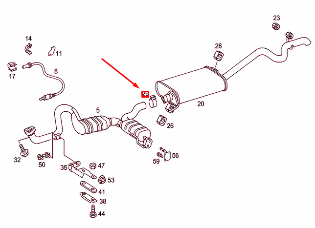 NEW MERCEDES-BENZ ML W163 EXHAUST SYSTEM CLAMP A1634900041 ORIGINAL