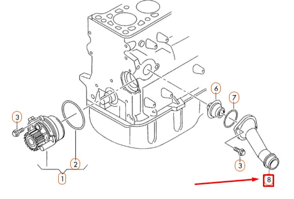 NEW AUDI A3 8P ENGINE COOLANT THERMOSTAT HOUSING COVER 06A121121C ORIGINAL