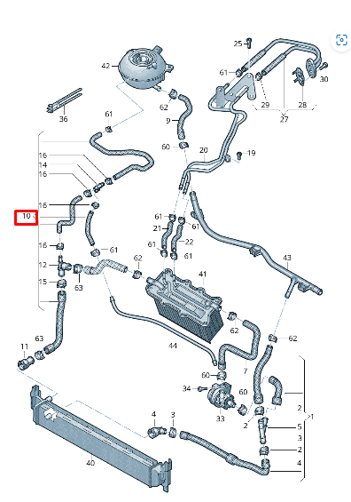 new audi a1 sportback gba coolant hose 2q0122101ba original