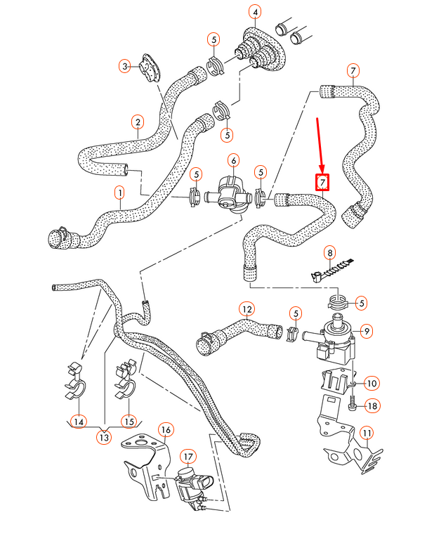NEW AUDI Q5 8R COOLANT WATER PIPE HOSE 8R0819376J ORIGINAL