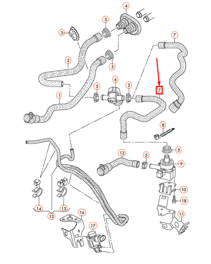 NEW AUDI Q5 8R COOLANT WATER PIPE HOSE 8R0819376J ORIGINAL