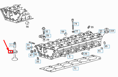 NEW MERCEDES-BENZ E W210 ENGINE VALVE SEAT A1040530232 ORIGINAL