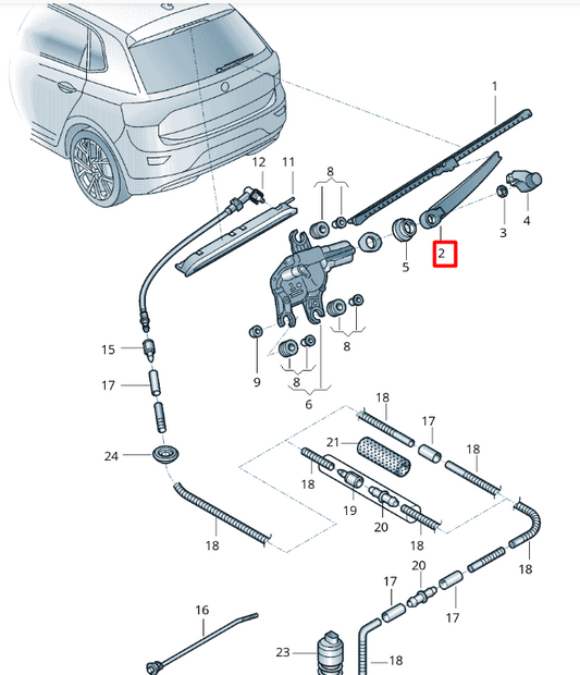 new volkswagen t-cross c11 tailgate window wiper arm 2gm95570703c original