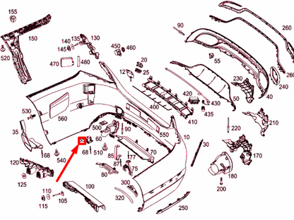 NEW MERCEDES-BENZ C W205 REAR RIGHT BUMPER FIXTURE A2058850156 ORIGINAL