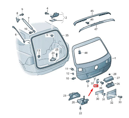 NEW VW TOUAREG 7P MK2 REAR LID BRACKET 4L0827199A