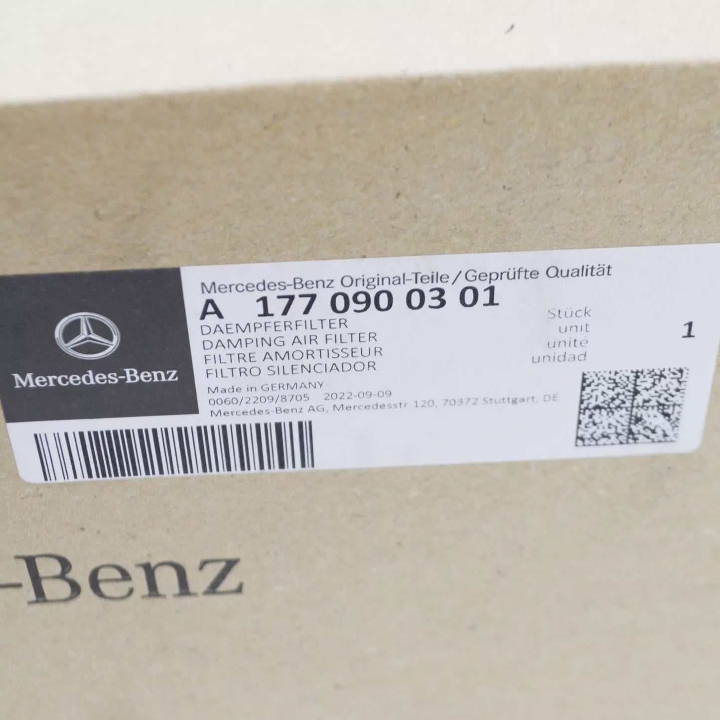 NEW MERCEDES-BENZ GLE W167 RIGHT AIR DAMPER FILTER A1770900301 ORIGINAL