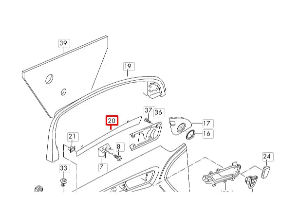 NEW AUDI Q5 8R REAR LEFT DOOR MOLDING 8R0867409F1NK ORIGINAL