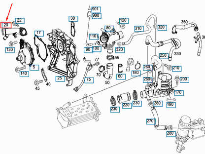 NEW MERCEDES-BENZ SPRINTER 906 WATER PUMP LINE A6512000151 ORIGINAL