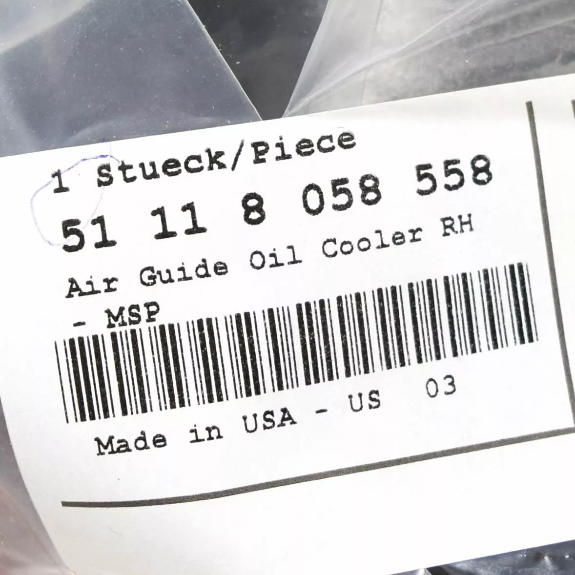 NEW BMW X6 F16 FRONT M BUMPER RIGHT AIR CHANNEL 51118058558 8058558 2016