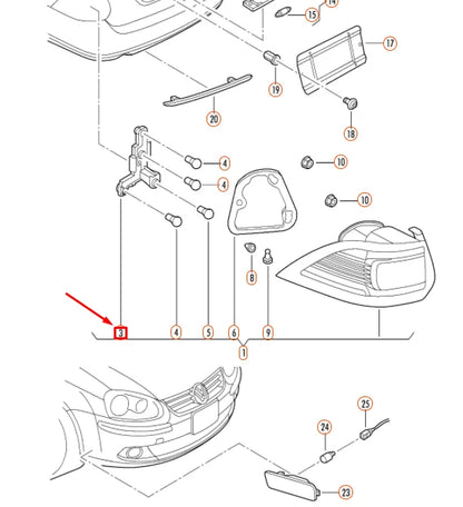 NEW VW GOLF VARIANT MK6 REAR RIGHT TAIL LIGHT BULB CARRIER 1K9945258