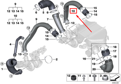 new bmw 2 coupe f87 cylinder charge air pipe dust 11617846246 7846246 original