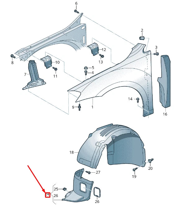 NEW VW GOLF 5G MK7 FRONT RIGHT INNER FENDER LINER FRONT PART 5G0805912T ORIGINAL
