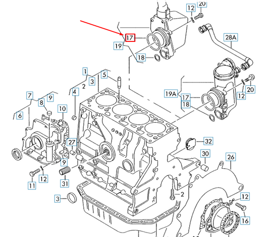new audi a2 8z oil separator seal ring n90617501 original