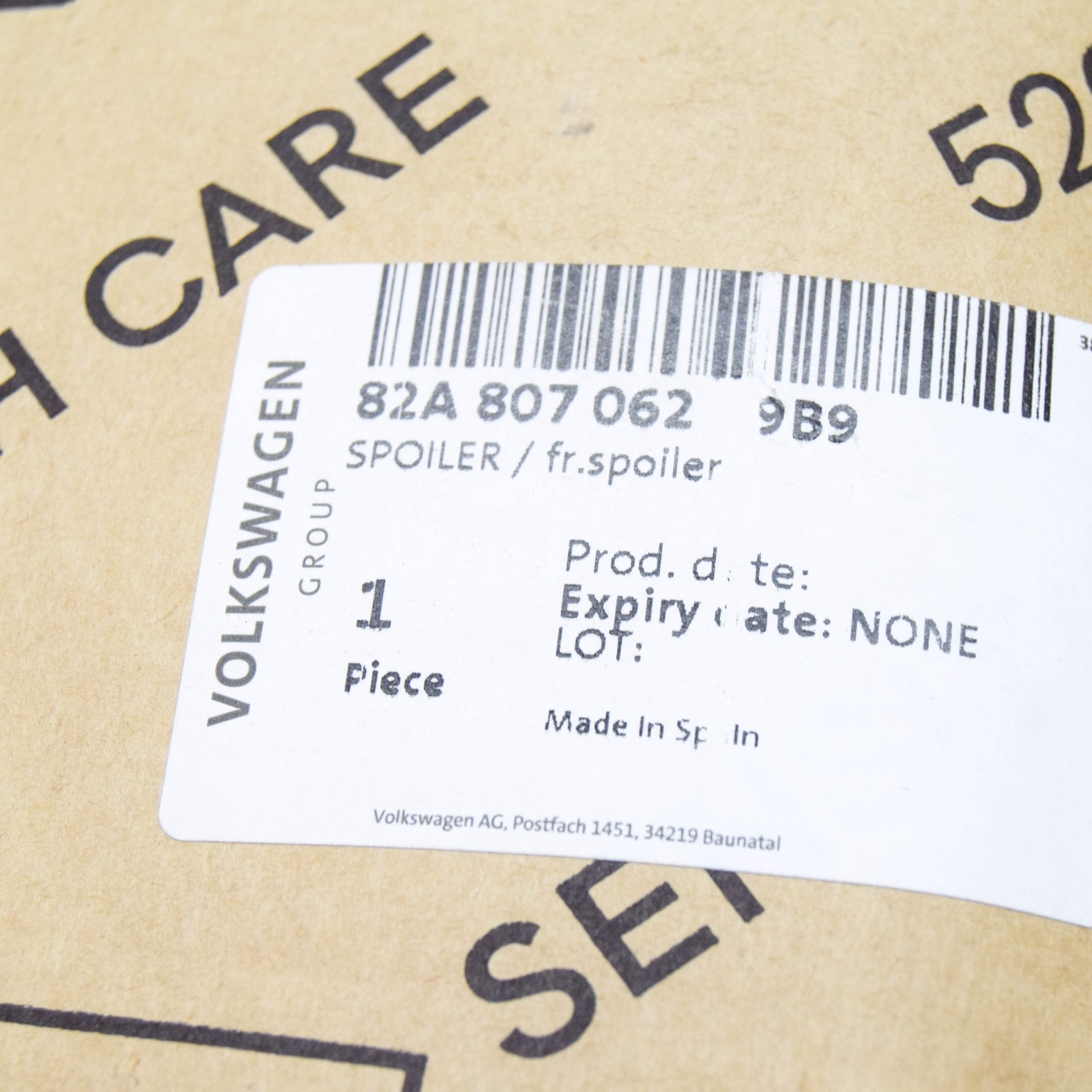 NEW AUDI A1 SPORTBACK GB FRONT RIGHT BUMPER SPOILER 82A8070629B9 ORIGINAL