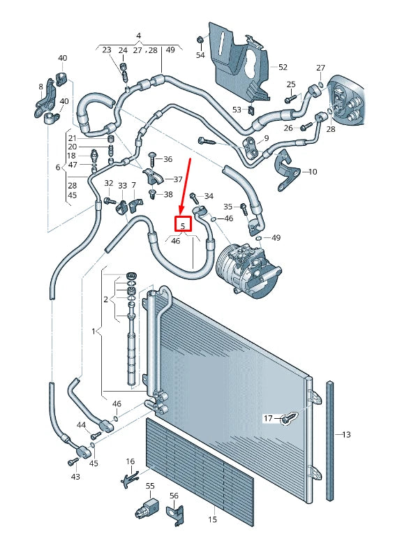 NEW VW CC 35 A/C REFRIGERANT LINE 3C0820721P ORIGINAL