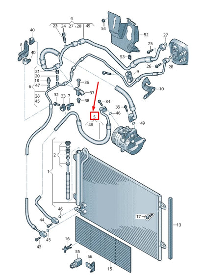 NEW VW CC 35 A/C REFRIGERANT LINE 3C0820721P ORIGINAL