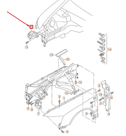 NEW AUDI A6 C6 FRONT RIGHT FENDER BRACE 4F0821136A