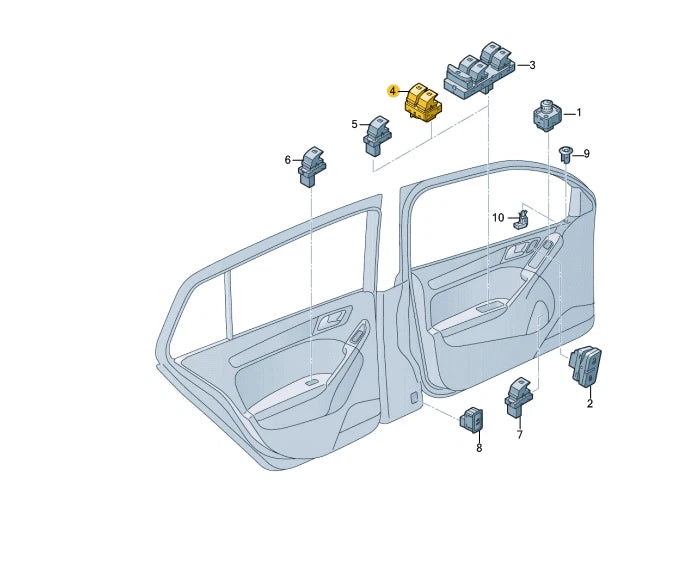 NEW VOLKSWAGEN GOLF MK7 FRONT LEFT DOOR WINDOW SWITCH LHD 5G0959858DWHS