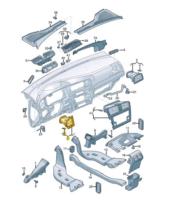 NEW VOLKSWAGEN GOLF MK7 5G FRONT LEFT DASH AIR VENT RHD 5G2819703RDAR ORIGINAL
