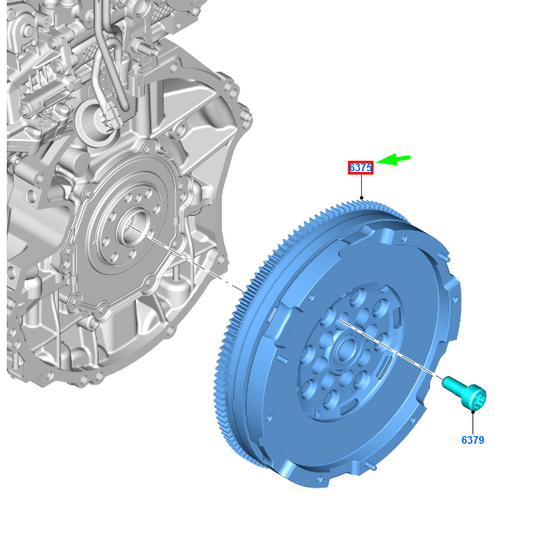 new ford ranger t6 mk1 flywheel and ring gear assy 2329922 jb31-6477-da original