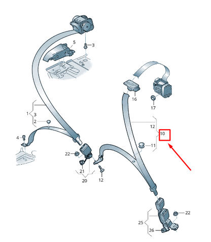 new audi a5 sportback f5 rear middle seatbelt 8w0857807 gle 8w0857807gle