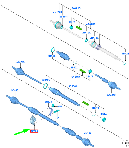 new ford puma mk2 front drive shaft bracket 2391978 m1t6-3k305-aa original